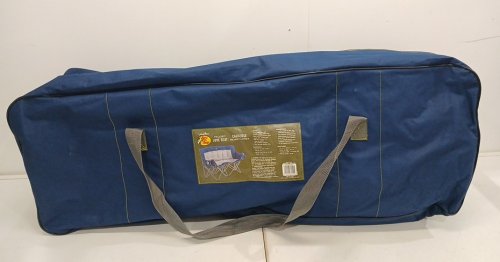 folding padded loveseat with cupholders and carry bag - 500lbs cap - blue image 2
