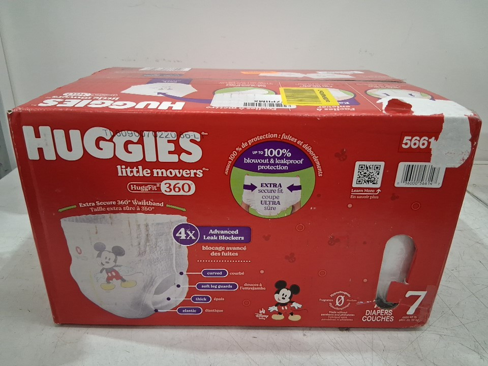 70pk Huggies Little Movers HuggFit 360° Baby Diapers with 360° Waistband - Size - micky mouse image 2