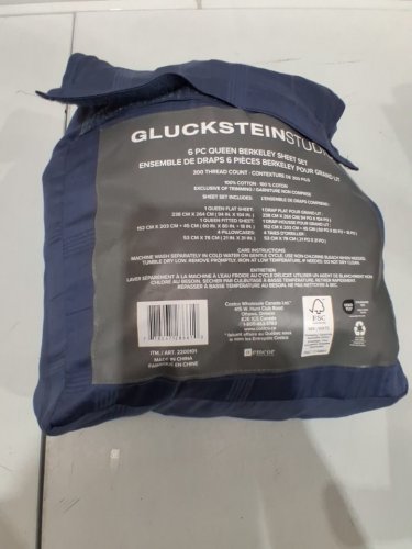 6PC GLUCKSTEIN STUDIO BERKELEY SHEET SET - QUEEN - BLUE (MODEL: 2200101) image 2