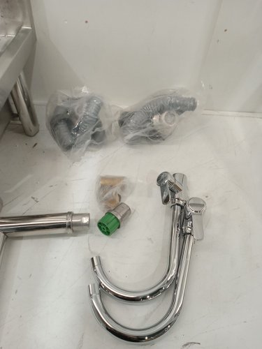 stainless steel 3-compartment commercial sink - 39" x 18" x 35.8" - silver image 4