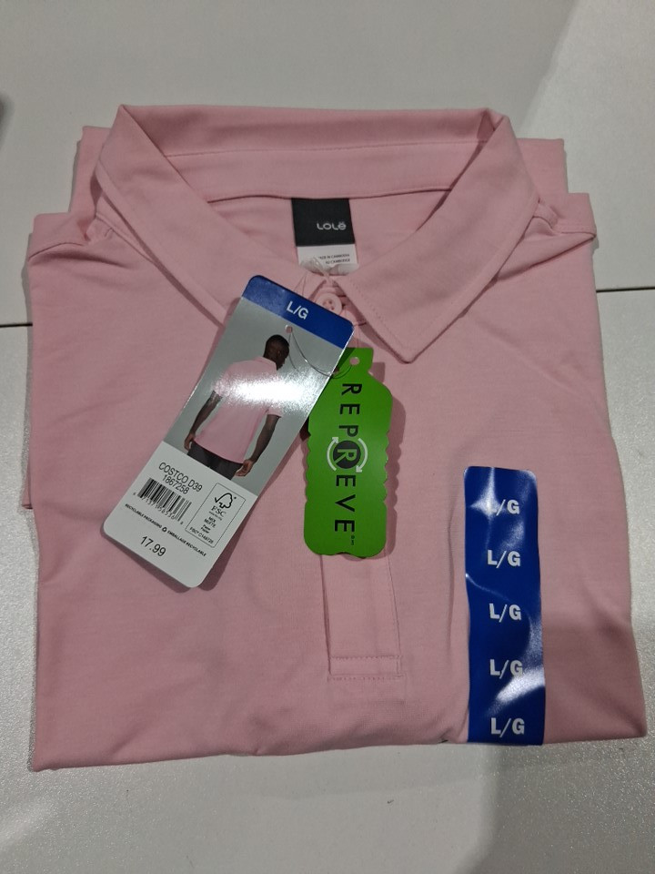 MEN'S LOLE SHORT SLEEVES ACTIVE POLO SHIRT - LARGE - PINK - (STYLE: 1867258) image 2