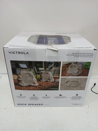 Victrola Rock Speaker Connect Outdoor Bluetooth Solar Speaker - grey (model: vos-600) image 2