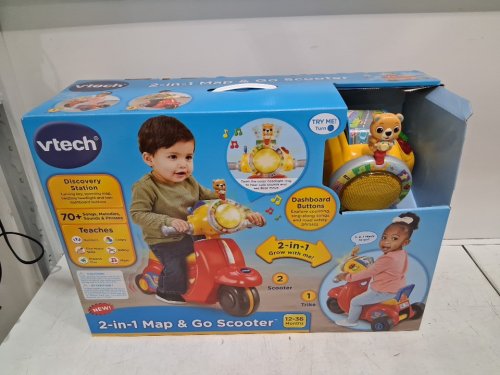 Vtech 2-in-1 map & go scooter, English Version - Age 1-3 Year - red/yellow (Model: 80-572300) image 3