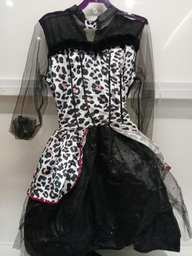 girls ROCK N ROLL KITTY COSTUME - large 12-14  - BLACK, WHITE AND PINK image 2