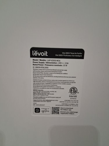 LEVOIT VITAL 200S SMART TRUE HEPA AIR PURIFIER WITH APP CONTROL & INFRARED SENSOR SCAN - 380SQ.FT COVERAGE - WHITE (MODEL: lap-v201s-wca) image 6