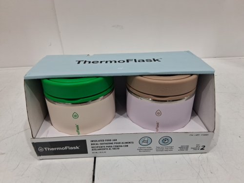 2pk thermoflask insulated food jars - 20oz - green/tan & brown/pink (model: 1759351) image 2