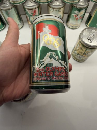 16 ASSTD COLLECTIBLE *FULL* ALE CANS OF THE WINTER OLYMPICS (ALL DIFFERENT YEARS FROM THE PAST) image 12