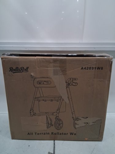 Rollisroll Foldable Rollator Walker for Seniors with Seat and all terrain rubber wheels - 350LB MAX - 39.5" - black (model: A42031W8) image 3