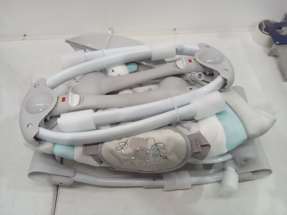 INGENUITY CONVERTME SWING-2-SEAT battery operated PORTABLE SWING - 0M to 9M - grey/white/teal (MODEL: 12189) image 3