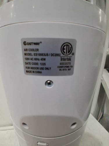COSTWAY EVAPORATIVE OSCILLATING TOWER FAN/EVAPORATIVE AIR COOLER - 41" - BLACK/WHITE (MODEL: ES10083US) image 6