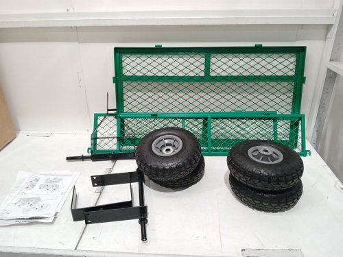 FDW Steel Heavy Duty Garden Dump Wagon Utility Cart - 400LBS MAX - 33.9" x 18.5" x 20.9"- Green - (Model: FDW-XJ-87-Green) image 6