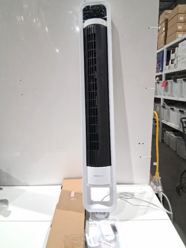 omnibreeze premium 38" Rotating tower fan with wifi CONTROL, 5-SPEEDS & REMOTE - white/BLACK (model: 5333021/dc2313r-g) image 3