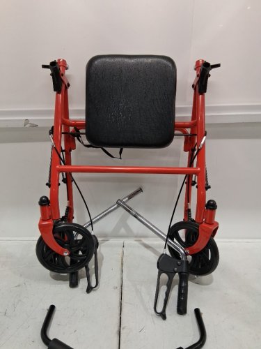 MEDLINE GUARDIAN BASIC STEEL ROLLATOR WITH 8" WHEELS ROLLING WALKER - 300LB CAPACITY - RED (MODEL: MDS86860ERS8) image 6