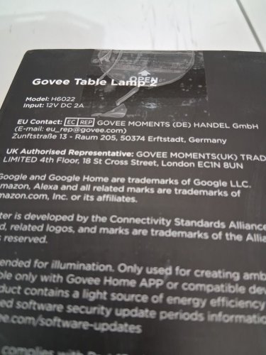 govee Govee RGBIC Smart Table Lamp 2 works with alexa/google home/matter - 70 scene modes - white (model: ‎H6022) image 4