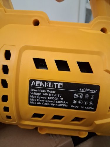Aenkuto Handheld Electric Brushless Dust Blower, 6-Speed Control with Digital Display compatible with DEWALT 20V MAX Battery **tool only** - 20v - yellow image 5