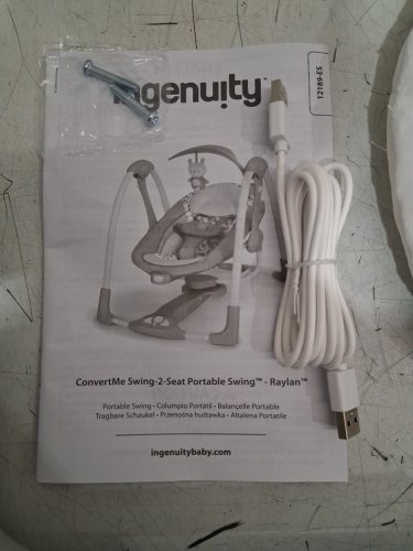 INGENUITY CONVERTME SWING-2-SEAT CORDED PORTABLE SWING - OM TO 9M - RAYLAN FASHION / GREY (MODEL: 12189-ES) image 5