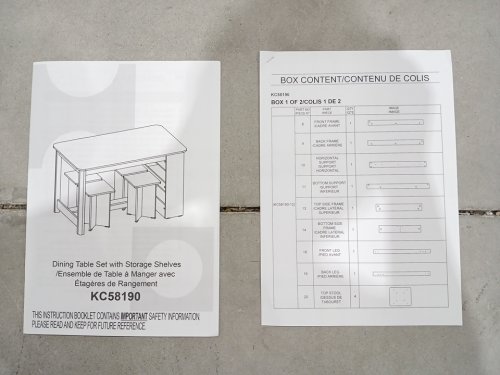 4pk Dining Table Stools - 13" x 11" x 16" - Brown (Model: KC58190) image 5