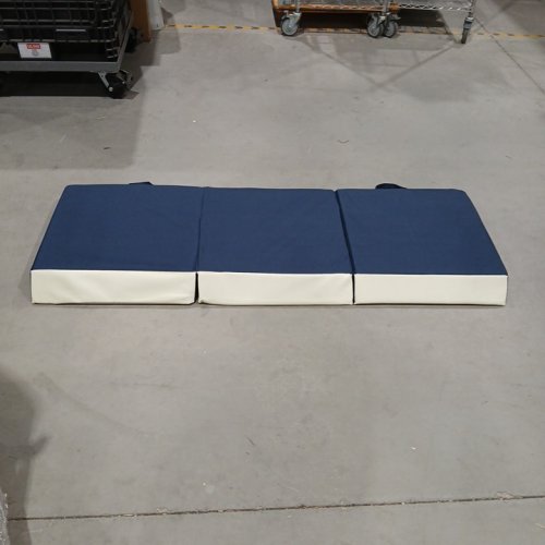 TRI FOLDING MULTI PURPOSE Foam Mattress - 24"X 72" - BLUE/CREAM image 2