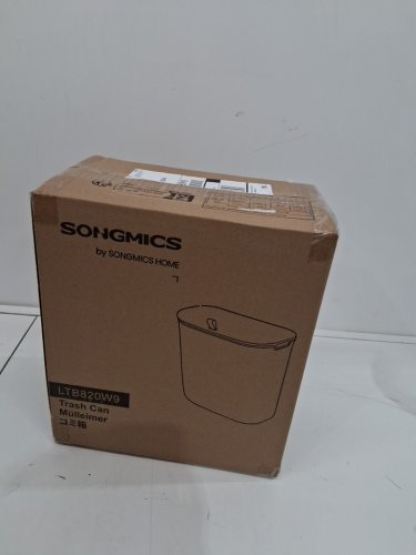 SONGMICS Wall Mounted Hanging Trash Can- 9 LITERS - WHITE/GREY (model:ltb820w9) image 2