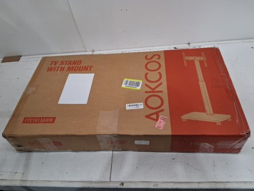 AOKCOS Tall Rolling TV Stand with 90° Rotation & 12° Tilt- FITS 32"-65" TV - WHITE (MODEL: FTC1611AWN) image 2