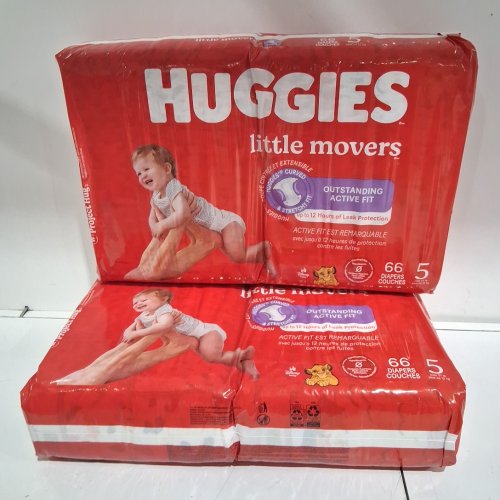132PK HUGGIES LITTLE MOVERS DIAPERS - SIZE 5 image 3