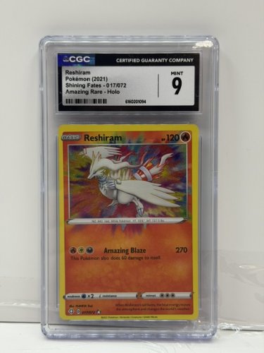 CGC GRADED MINT 9 RESHIRAM POKEMON 2021 SHINING FATES 017/072 AMAZING RARE HOLO image 2