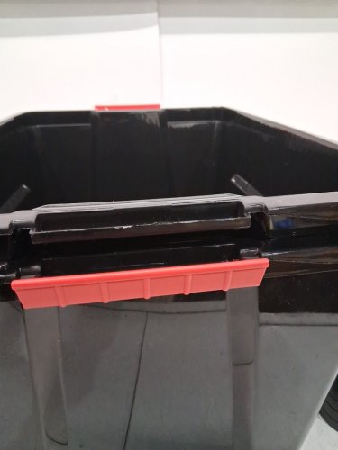 6PK IRIS USA STACKABLE PLASTIC STORAGE BINS WITH LIDS AND LATCHING BUCKLES - 32QT - BLACK image 5