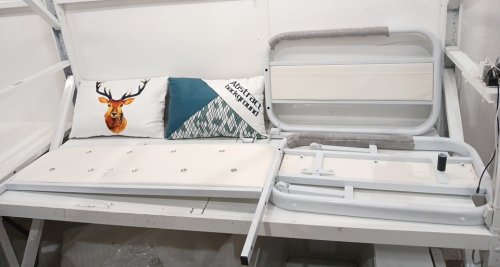 2-IN-1 Modern Pull-Out Sofa Bed - 50" - Grey/White image 4