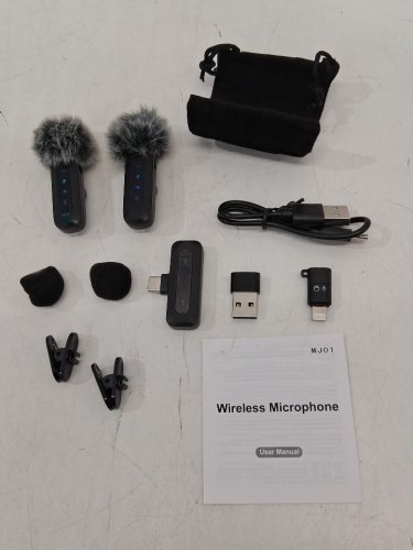 2PK WIRELESS LAVALIER MICROPHONES - TYPE-C receiver CONNECTIOn - BLACK image 3