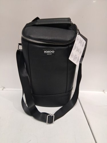 IGLOO LUXE WINE COOLER TOTE - FITS TWO 750ML WINE BOTTLES - 7.5" X 14" X 9" - BLACK (MODEL: 1819533) image 2
