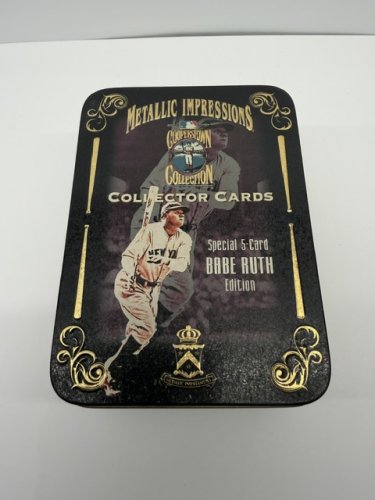 Metallic Impressions Babe Ruth Cooperstown Collection Collector Cards, Special 5-Card Deck image 3