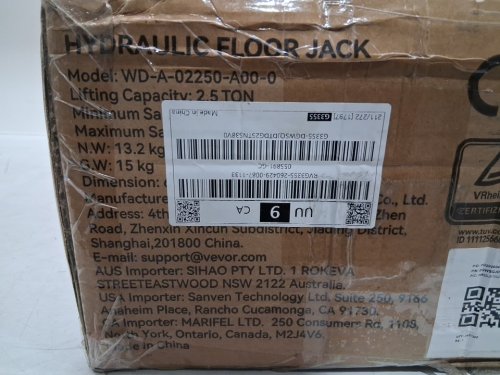 Heavy Duty Low Profile Heavy-Duty Steel Floor Jack with Single Piston Hydraulic Pump - 2.5 Ton cap - Yellow (model: wd-a-02250-a00-0) image 3