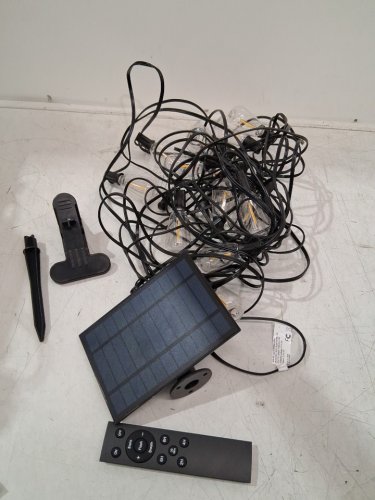 PESKEN Solar LED Patio STRING Lights with Remote - 54FT - 2700K - BLACK (MODEL: GLS-18J2P-ST38-15(CA)) image 4