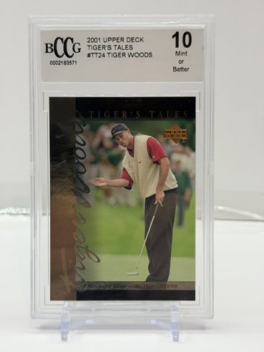 BCCG GRADED 10 MINT OR BETTER 2001 UPPER DECK TIGER'S TALES #TT24 TIGER WOODS CARD image 4