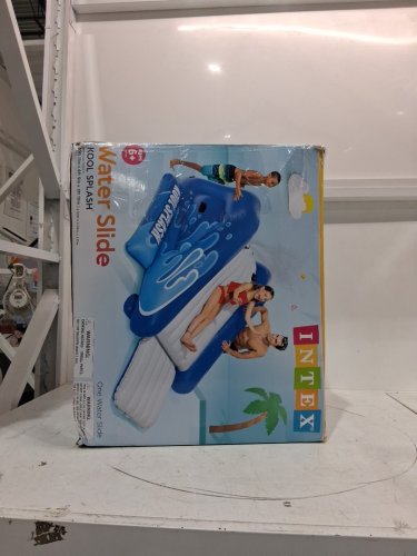 intex kool splash inflatable water slide with sprinkler - 131" x 81" x 46" - 176lbs capacity - blue/white (model: 58849ep) image 2