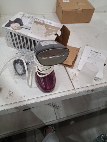 URPOWER  Stainless Steel Plate Handheld portable Clothes/garment Steamer - 300ML/1500W - dark grey/white/purple - (model: hj-3030) image 4