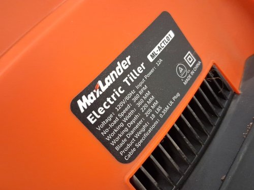 MAXLANDER Electric Tiller Cultivator Corded Tiller - 12Amp - 14" (MODEL: ML-ACTL01) image 11