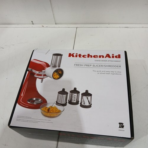 3PC KITCHENAID FRESH PREP SLICER/SHREDDER ATTACHMENT SET FOR KITCHENAID STAND MIXERS - *mixer not included* - WHITE (MODEL: KSMVSA) image 2