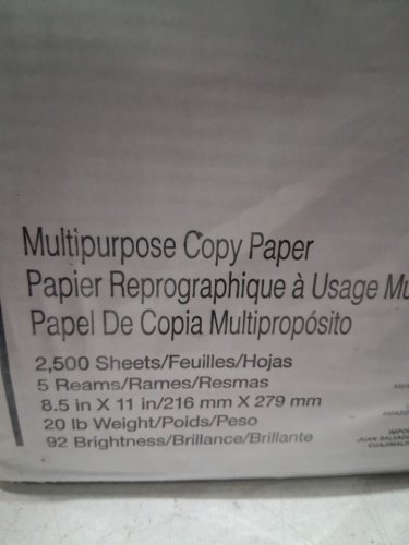 2500PK AMAZON BASICS MULTIPURPOSE COPY PAPER FOR OFFICE USE - LETTER SIZE (8.5" X 11") - WHITE image 3