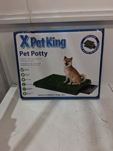 ARTIFICIAL GRASS TURF DOG PEE POTTY PAD BATHROOM TRAINER WITH DRAWER FOR EASY CLEAN-UP - 20" x 25" - GREEN/BLACK image 2