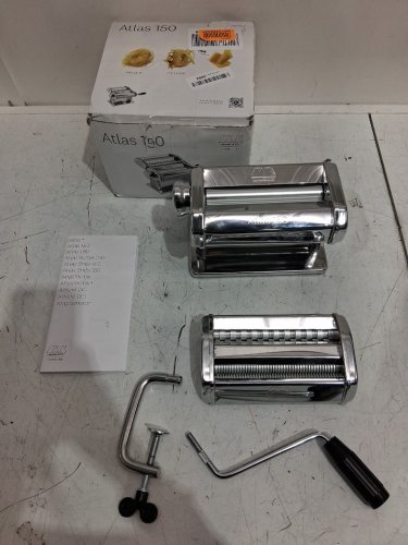 MARCATO DESIGN ATLAS 150 PASTA MACHINE With CUTTER & HAND CRANK - SILVER (Model: 8320) image 3
