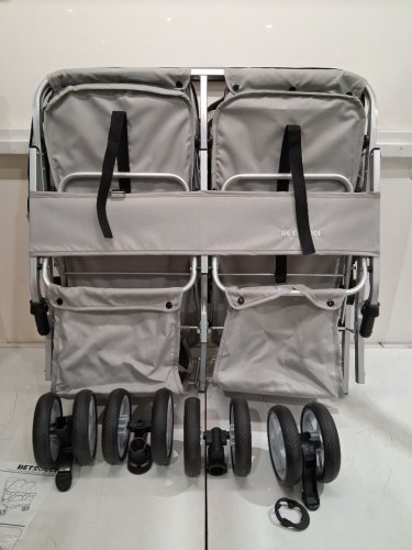 betsocci Foldable Double Pet Stroller for Dogs & Cats Two-Seater with Storage  - 33LB - black (model: sp04)) image 3