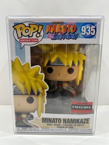 Funko pop! **aaa anime exclusive** Animation: Naruto shippuden - minato namikaze vinyl figure (#935) **plastic protector cover** image 2