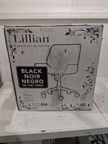 lillian august bentwood office chair - 21" seat - black/walnut - (model: 1783047) image 4