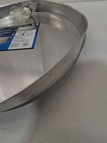 CAMCO ALUMINUM NON-PUNCHED WATER HEATER Drain Pan WITH DRAIN FITTING - 22" - STAINLESS STEEL (MODEL: 20841) image 5