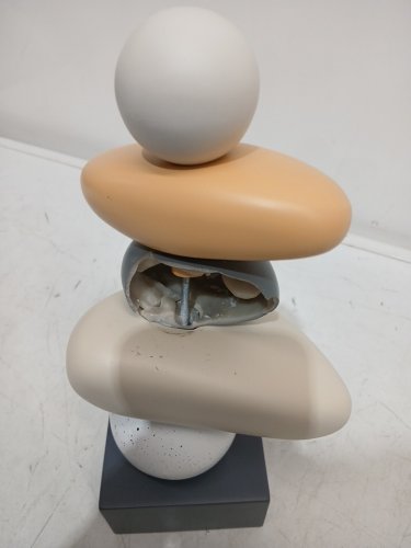 latitude run resin sculpture 'good luck' statue - 12.8" x 5.91" x 3.35" - grey/orange image 3