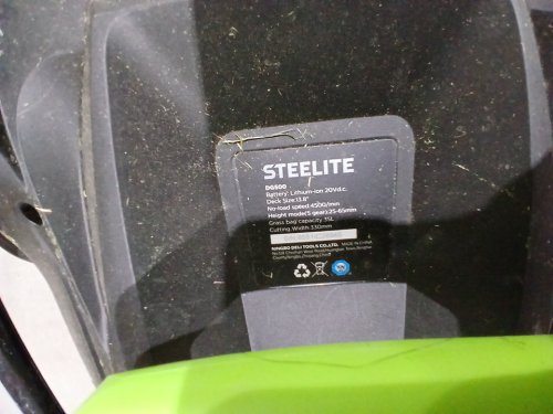 STEELITE Cordless Height Adjustable 5-Position electric Lawn Mower with 8GAL grass bag / BATTERY & charger - 13'' - GREEN/BLACK (model: ‎DG500 ) image 13