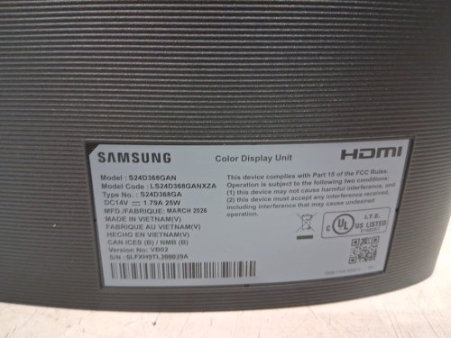 Samsung FHD curved screen monitor- 24" -black (model:LS24D368GANXZA) image 4