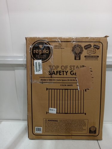 Regalo Extra Wide 2-in-1 Top of Stairway & Hallway Safety Gate with Mounting Kit - 24"-40.5" x 28.75" - White (Model : 1250DS) image 2