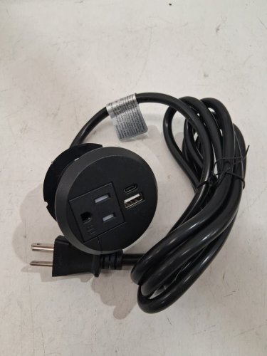 ac/usb/usb-c desk power grommet - 2" - black image 3